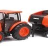 1:18 B/O KUBOTA M5-111 WITH HAY BALER, LIGHT & SOUND- TRY ME