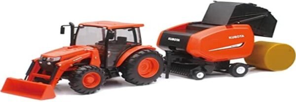 1:18 B/O KUBOTA M5-111 WITH HAY BALER, LIGHT & SOUND- TRY ME