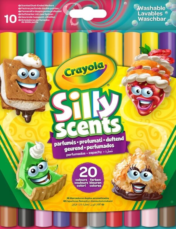 10 pennarelli lavabili doppia punta maxi silly scents