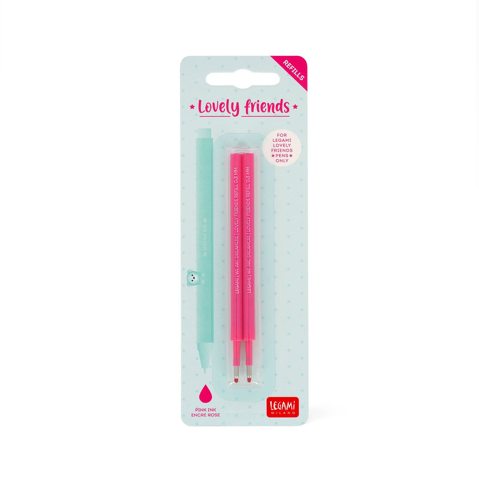 2 REFILL PENNA GEL L. FRIENDS -
LOVELY FRIENDS REFILL SET - PINK