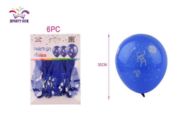 2.8G PALLONCINI ASTRONAUTA BLU 30CM 6PC