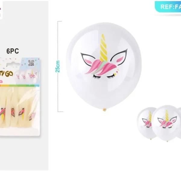 2.8G PALLONCINI IN LATTICE FLUO UNICORNO
TRASPARENTE 30CM 6PC