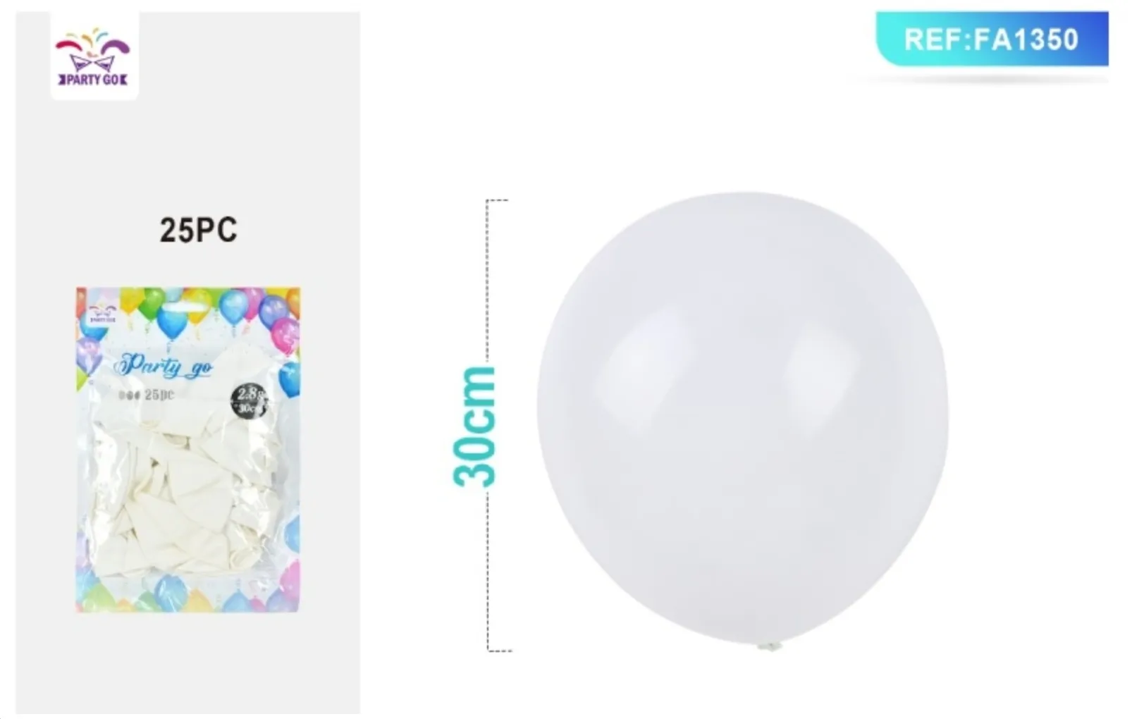 2.8G Palloncino 30CM 25PC colore bianco