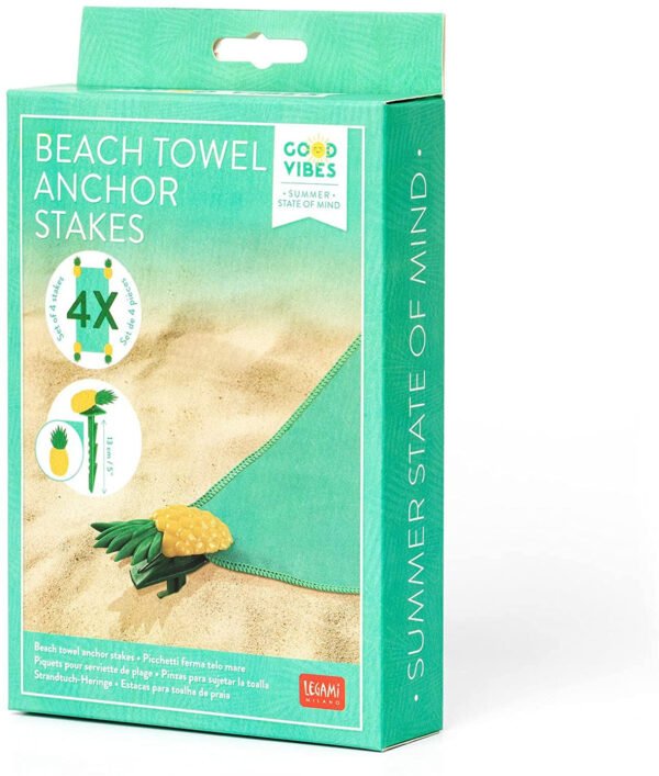 4 PICCHETTI FERMA TELO MARE - BEACH TOWEL ANCHOR STAKES - PINEAPPLE