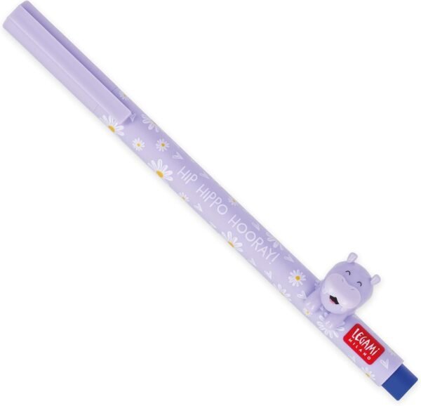 Penna gel animal. decorativo - lovely friends - hippo