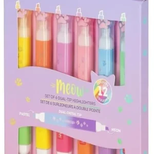 MEOW - 6 EVIDENZIATORI DOPPIA PUNTA - KITTY