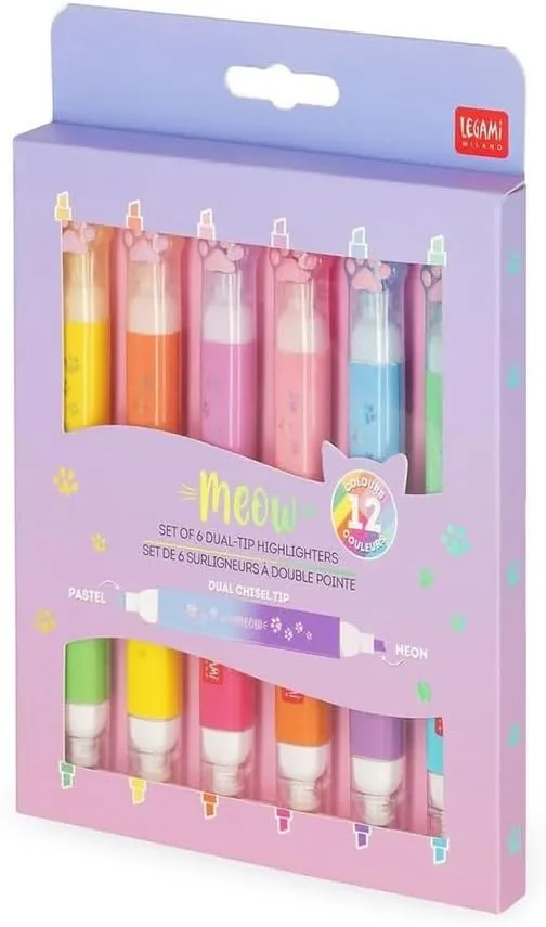 MEOW - 6 EVIDENZIATORI DOPPIA PUNTA - KITTY