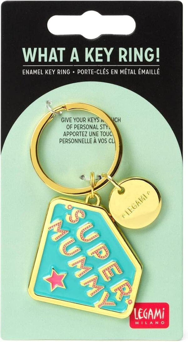 Portachiavi in metallo smaltato - what a key ring! - super mummy- legami