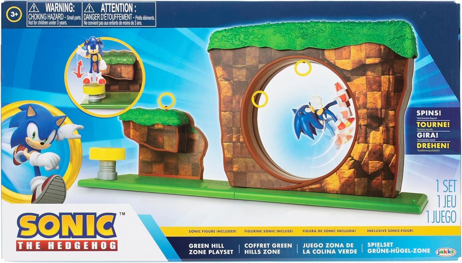 Sonic Green Hill Playset con personaggio articolato 6 cm