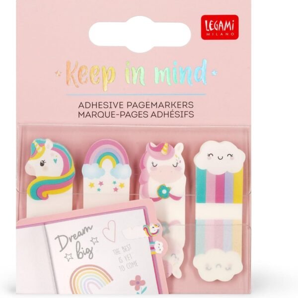 SEGNAPAGINA ADESIVI -KEEP IN MIND - UNICORN