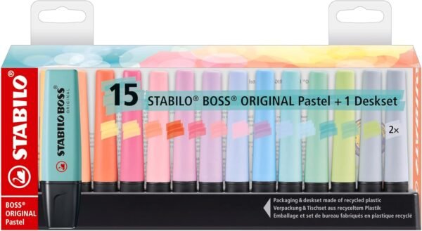 SET EVIDENZIATORI STABILO BOSS PZ15 ORIGINAL PASTEL