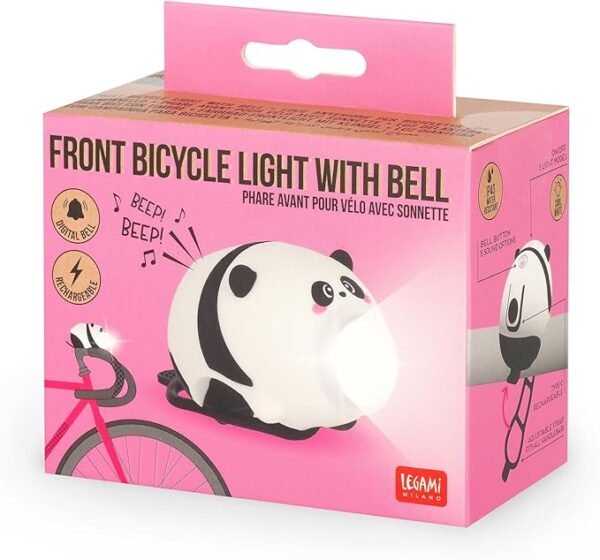 LUCE AN. RICARICABILE PER
BICI - FRONT BICYCLE LIGHT
WITH BELL - PANDA