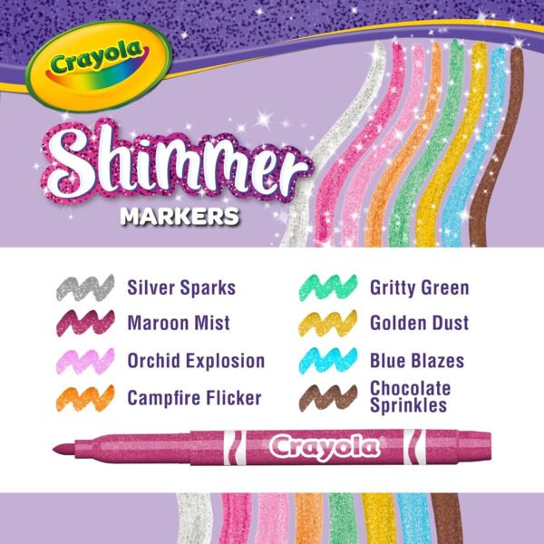 8 pennarelli glitter