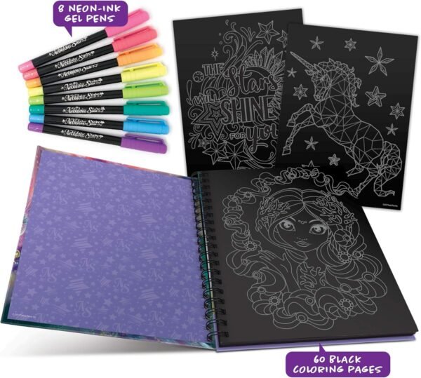 Libro da colorare con pagine nere 6 pz