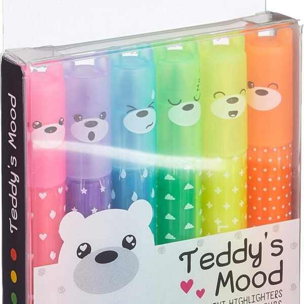 Set di 6 Mini Evidenziatori - Teddy's Mood