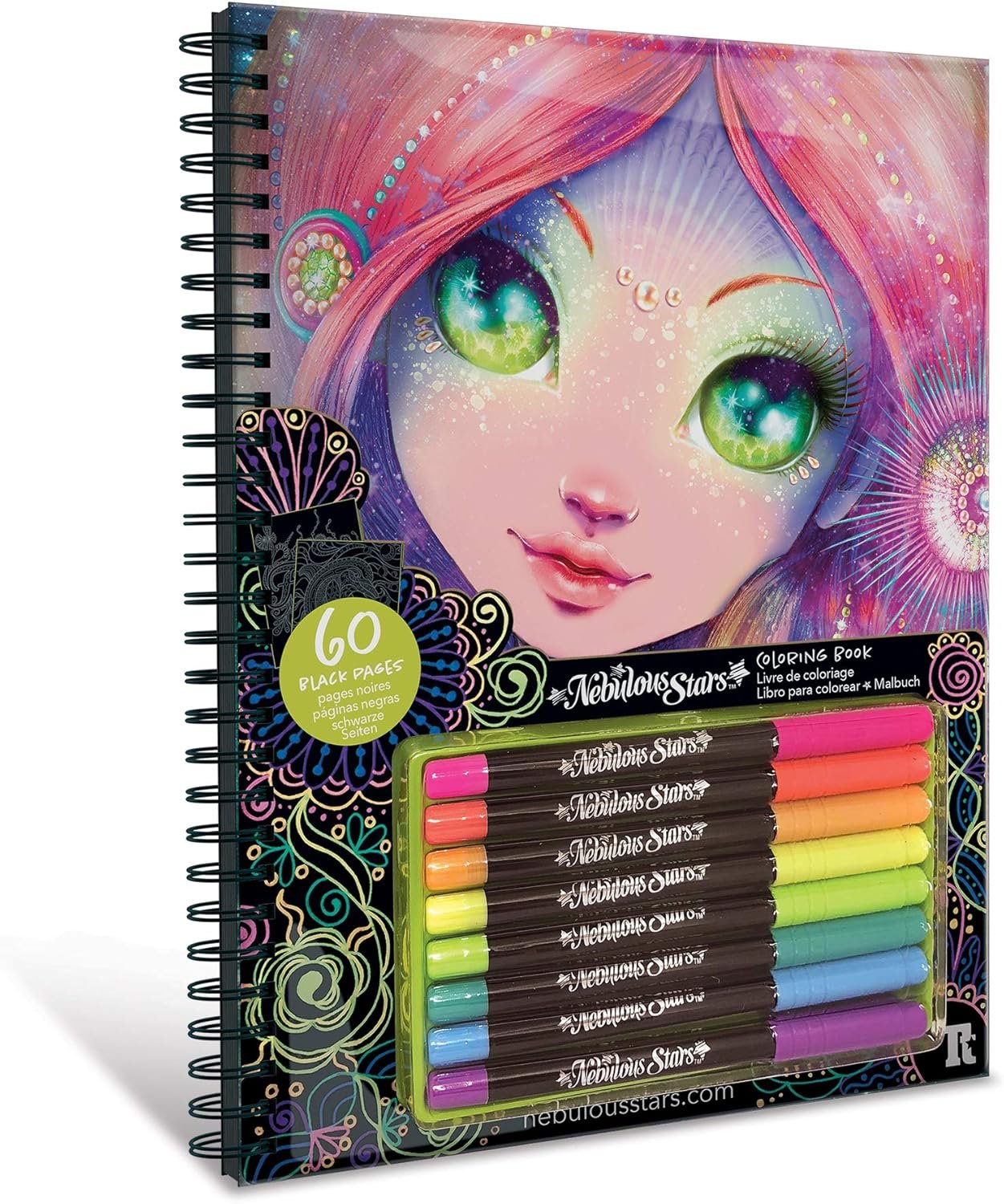 Libro da colorare con pagine nere 6 pz