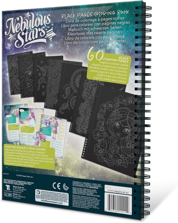 Libro da colorare con pagine nere 6 pz