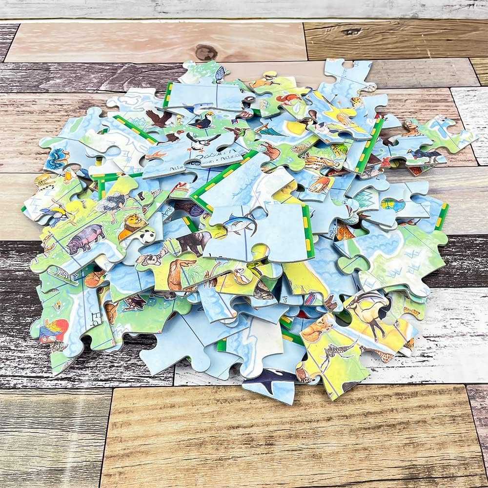 OBSERVATION PUZZLE - World's animals + booklet - 100 pcs - immagine 3