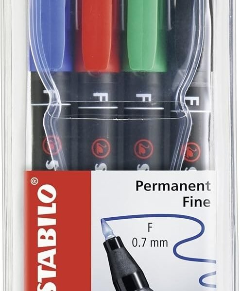842/4 STABILO OHPen F permanente ast.4 col.