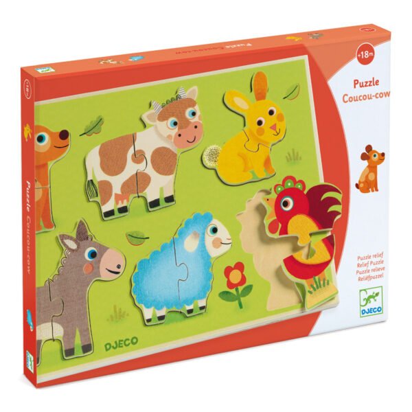 WOODEN PUZZLES - Coucou cow - FSC 100%