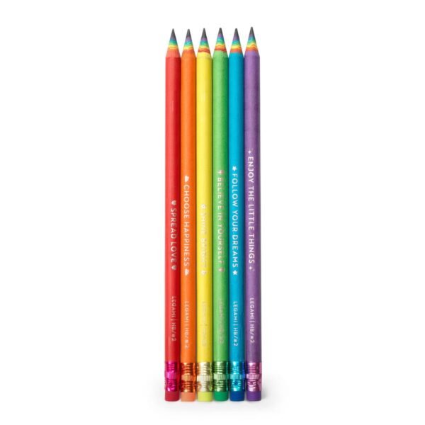 SET DI 6 MATITE HB IN CARTA RI - HAPPINESS FOR EVERY DAY