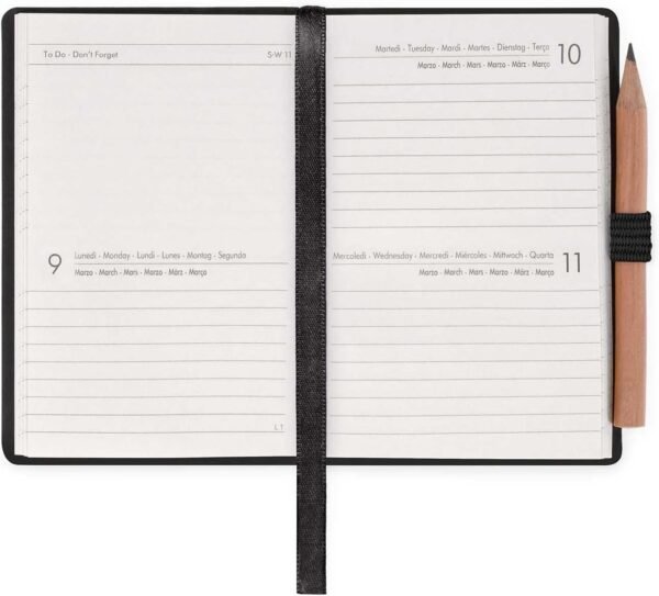 Agenda 12 mesi - 2026 - mini 2-day diary - deep graphite