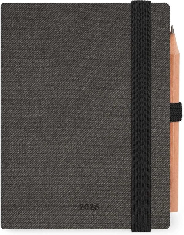 Agenda 12 mesi - 2026 - mini 2-day diary - deep graphite