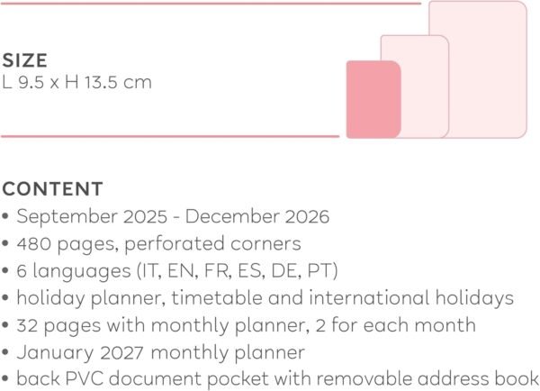 Agenda 16 mesi - 2025/2026 - small photo dailydiary - space