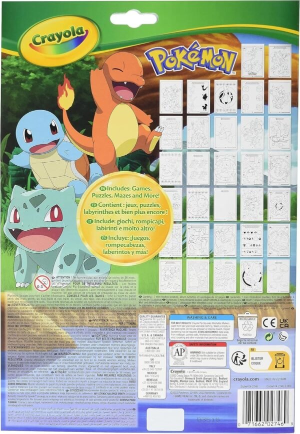 ALBUM ATTIVITA' & COLORING POK&Eacute;MON CRAYOLA