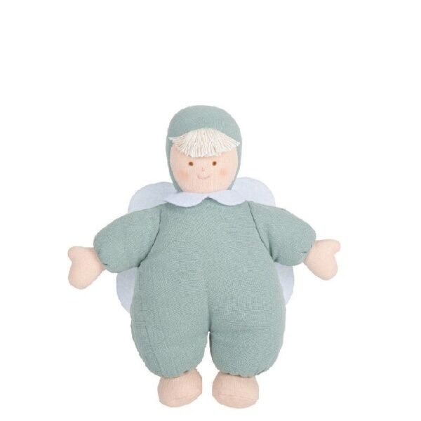 Angel Comforter with Rattle 20Cm - Celadon Green Linen