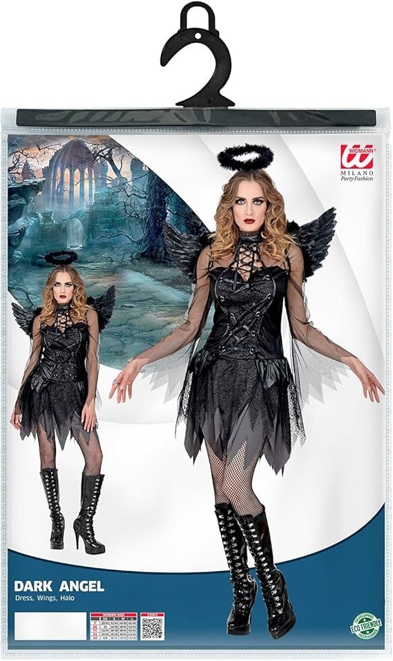 "ANGELO OSCURO" (vestito, ali, aureola)  TG S