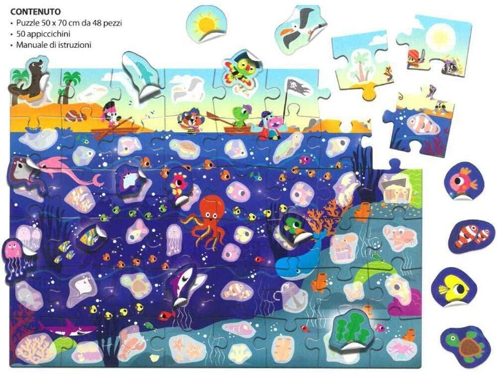 APPICCICHINI ATTACCA E STACCA MAXI PUZZLE IL BOSCO 48PZ - immagine 2