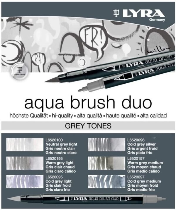 Aqua brush duo grey tones set