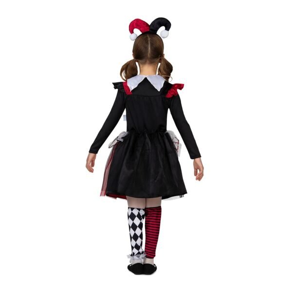 Arlecchina in rosso 10-12 anni abito, colletto, copricapo e scaldamuscoli