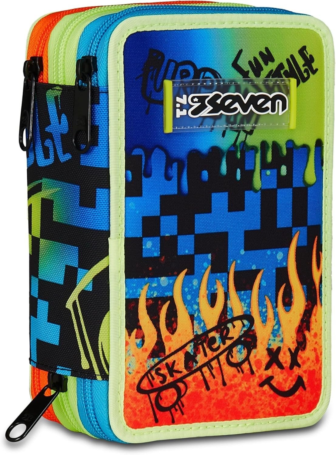 AST. 3 ZIP SEVEN SCRIBBLED FLAME