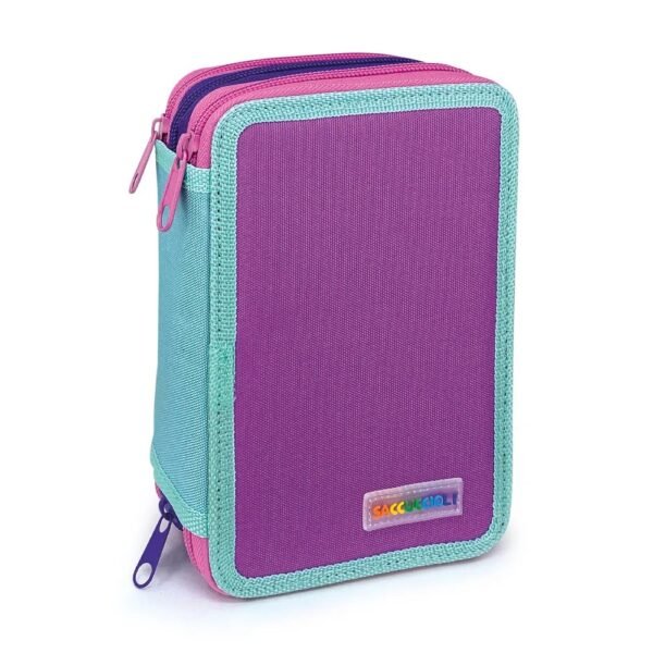 Astuccio Scuola con 3 Scomparti - Saccuccioli con Materiale Scolastico Lebez