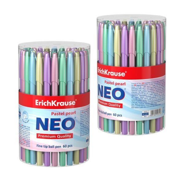 Ballpoint pen ErichKrause&reg; Neo&reg; Pastel Pearl, ink color: blue (tube 60 pcs.)