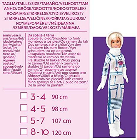 BARBIE ASTRONAUTA COSTUME 4/5 anni