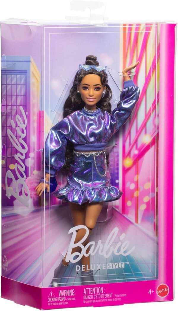 Barbie fashionista deluxe
metallic mora con vestito
azzurro