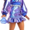 Barbie fashionista deluxe
metallic mora con vestito
azzurro