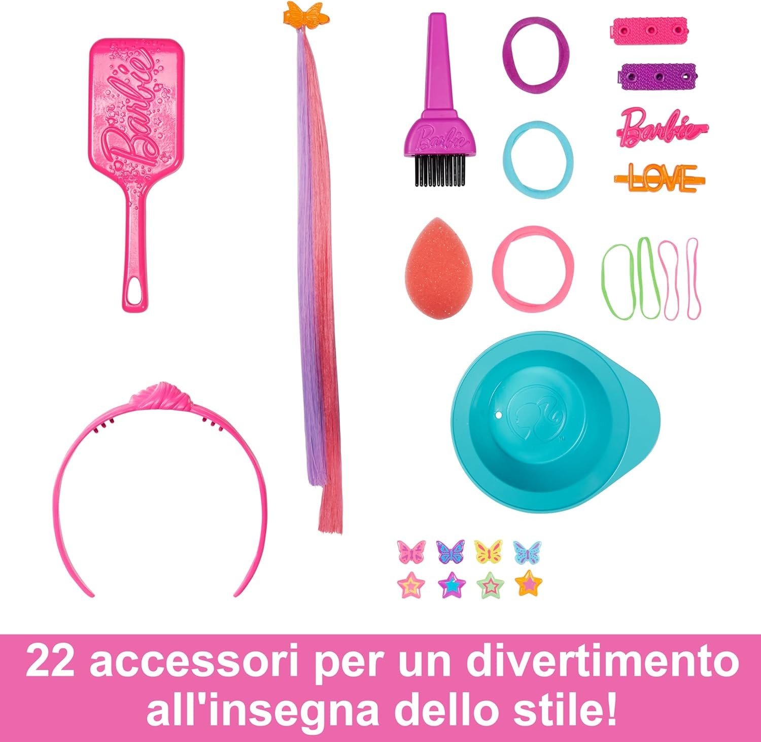 Barbie Styling Head Capelli Arcobaleno HMD78 - immagine 3
