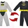 BATMAN COSTUME REVERSIBILE GRIGIO/NERO C/MUSCOLI 8/10 anni