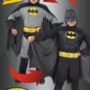 BATMAN COSTUME REVERSIBILE GRIGIO/NERO C/MUSCOLI 8/10 anni