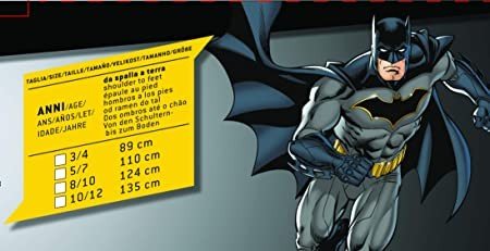 BATMAN COSTUME REVERSIBILE GRIGIO/NERO C/MUSCOLI 8/10 anni