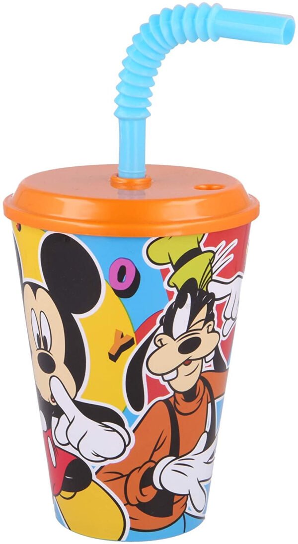 Bicchiere con cannuccia mickey
