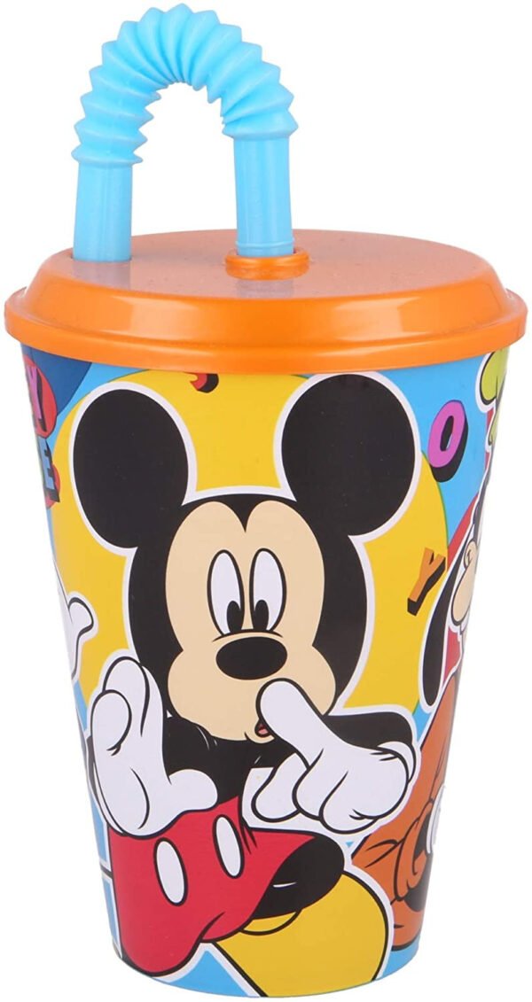 Bicchiere con cannuccia mickey