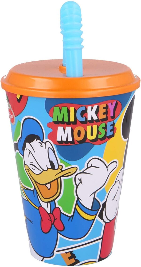 Bicchiere con cannuccia mickey