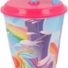 Bicchiere con cannuccia unicorn