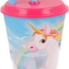 Bicchiere con cannuccia unicorn