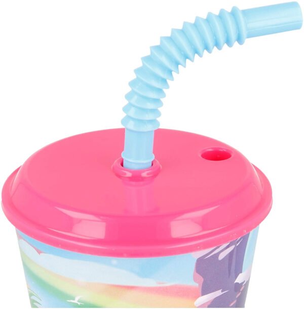 Bicchiere con cannuccia unicorn